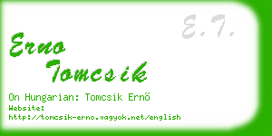 erno tomcsik business card
